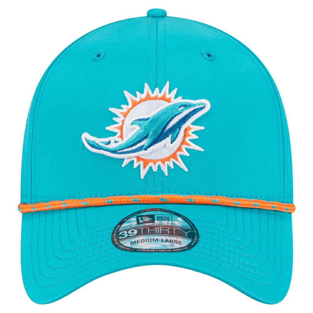 Miami Dolphins New Era Perforated 39THIRTY Flex Hat Aqua