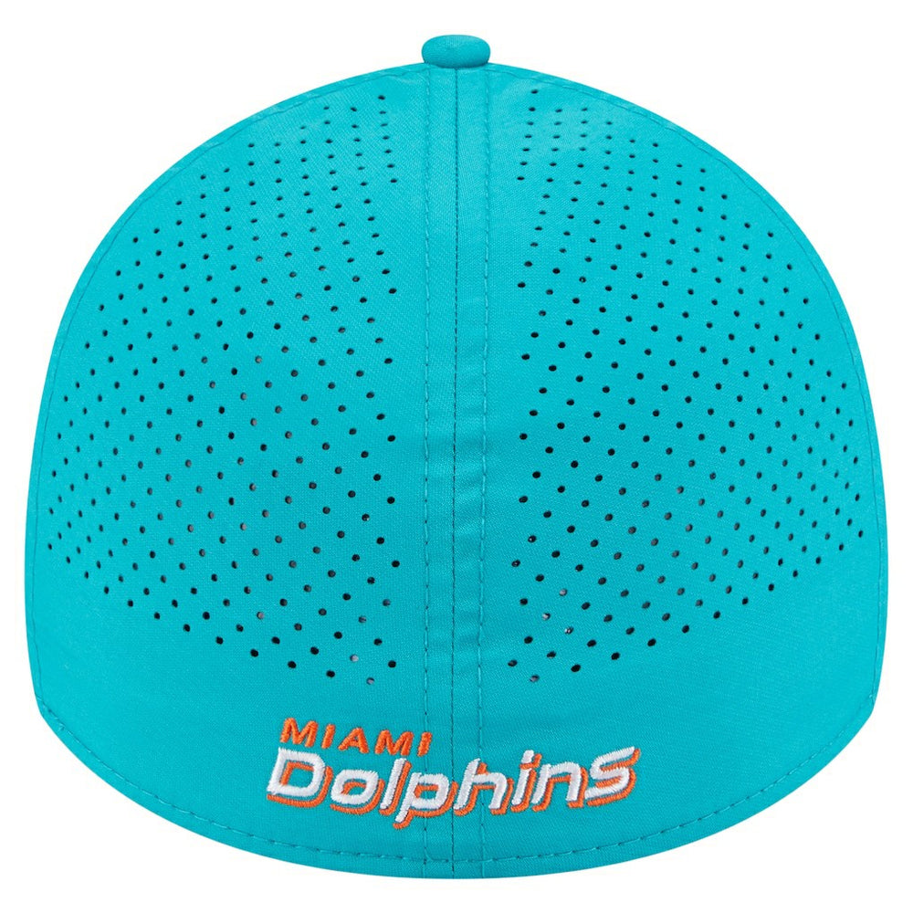 Miami Dolphins New Era Perforated 39THIRTY Flex Hat Aqua