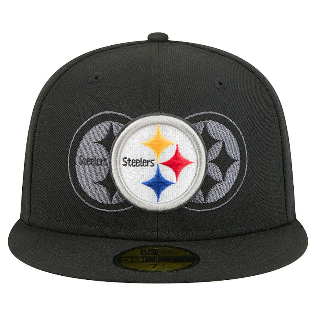 Pittsburgh Steelers New Era Tri-Hit 59FIFTY Fitted Hat Black