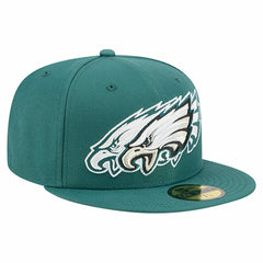 Philadelphia Eagles New Era Tri-Hit 59FIFTY Fitted Hat Midnight Green