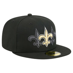New Orleans Saints New Era Tri-Hit 59FIFTY Fitted Hat Black