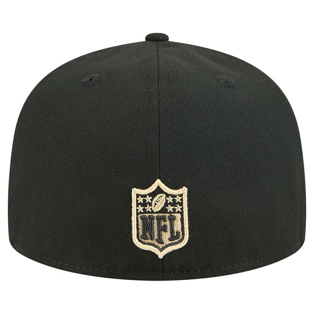 New Orleans Saints New Era Tri-Hit 59FIFTY Fitted Hat Black