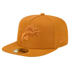 Detroit Lions New Era Color Pack A-Frame 59FIFTY Fitted Hat Brown