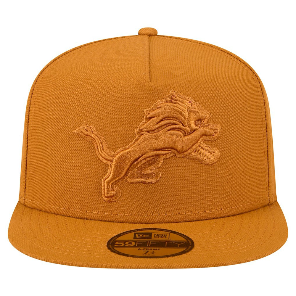 Detroit Lions New Era Color Pack A-Frame 59FIFTY Fitted Hat Brown