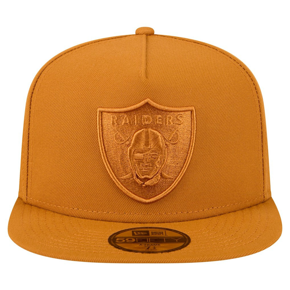 Las Vegas Raiders New Era Color Pack A-Frame 59FIFTY Fitted Hat Brown