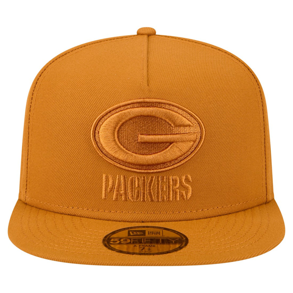 Green Bay Packers New Era Color Pack A-Frame 59FIFTY Fitted Hat Brown