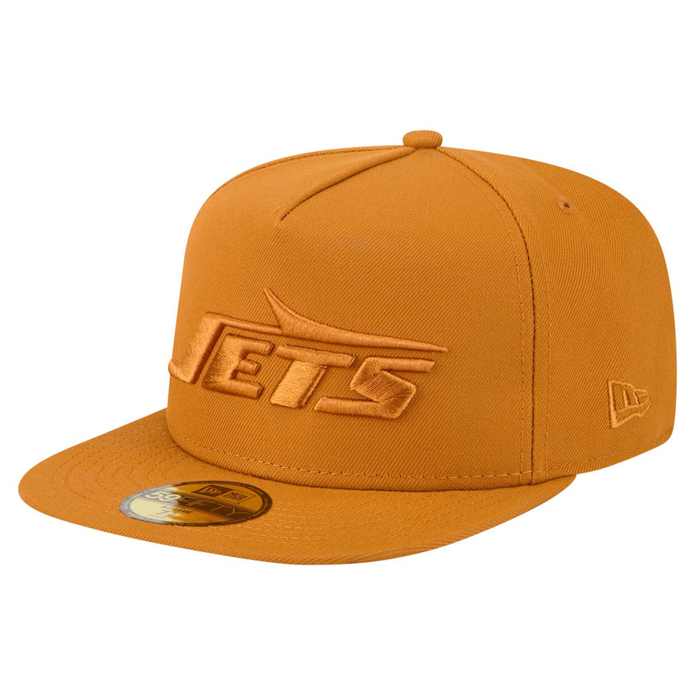 New York Jets New Era Color Pack A-Frame 59FIFTY Fitted Hat Brown