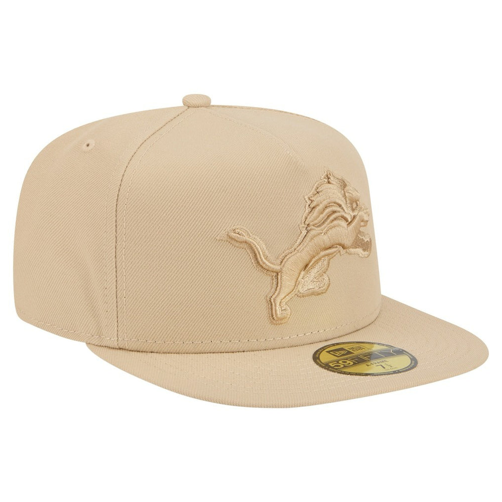 Detroit Lions New Era Color Pack A-Frame 59FIFTY Fitted Hat Light Beige