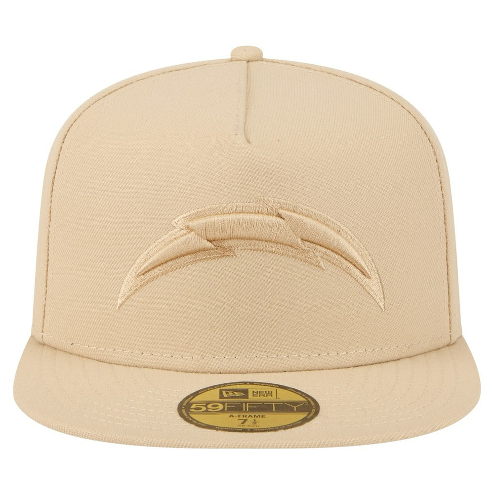 Los Angeles Chargers New Era Color Pack A-Frame 59FIFTY Fitted Hat Beige