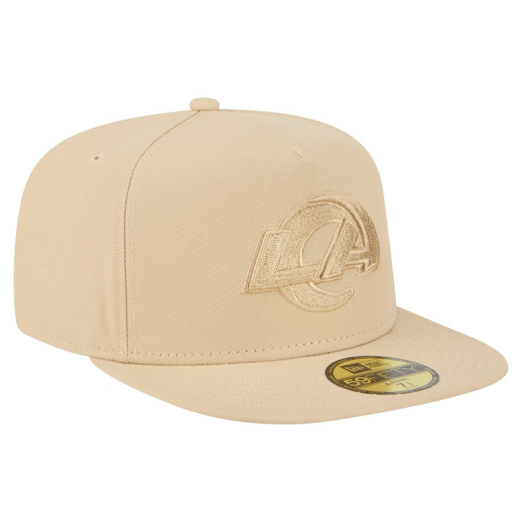 Los Angeles Rams New Era Color Pack A-Frame 59FIFTY Fitted Hat Light Beige