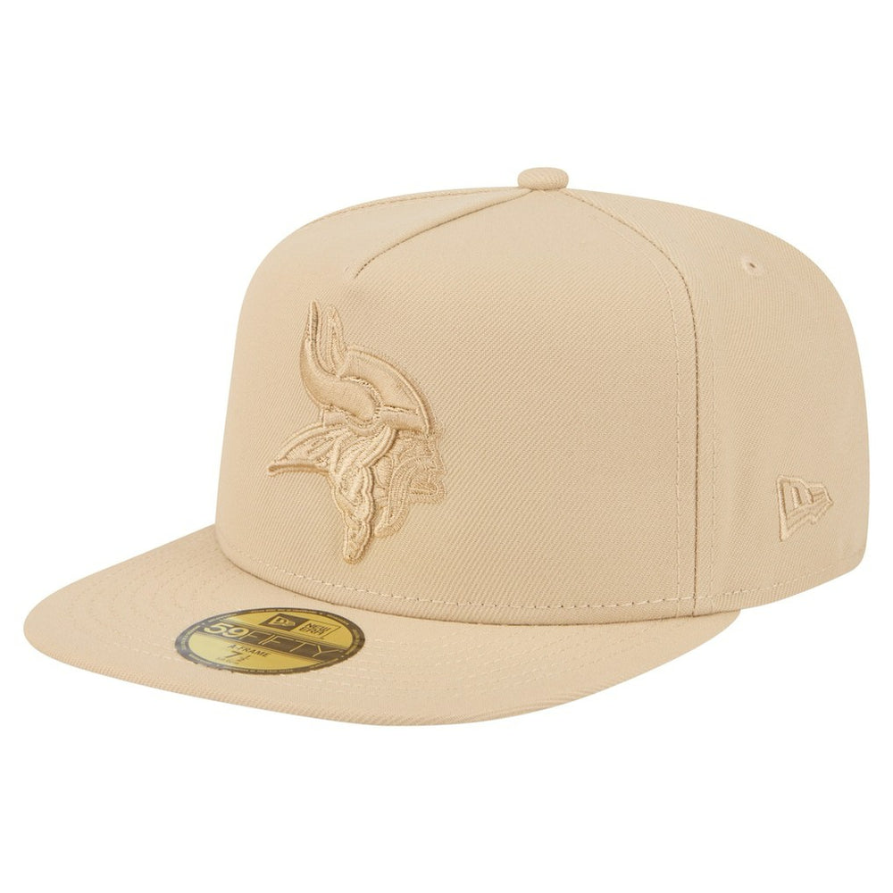 Minnesota Vikings New Era Color Pack A-Frame 59FIFTY Fitted Hat Light Beige