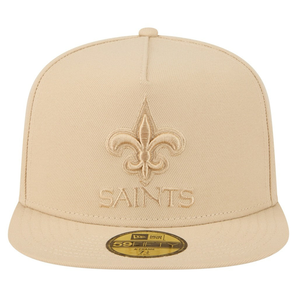 New Orleans Saints New Era Color Pack A-Frame 59FIFTY Fitted Hat Light Beige