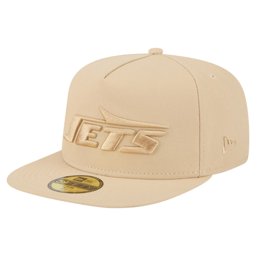 New York Jets New Era Color Pack A-Frame 59FIFTY Fitted Hat Beige