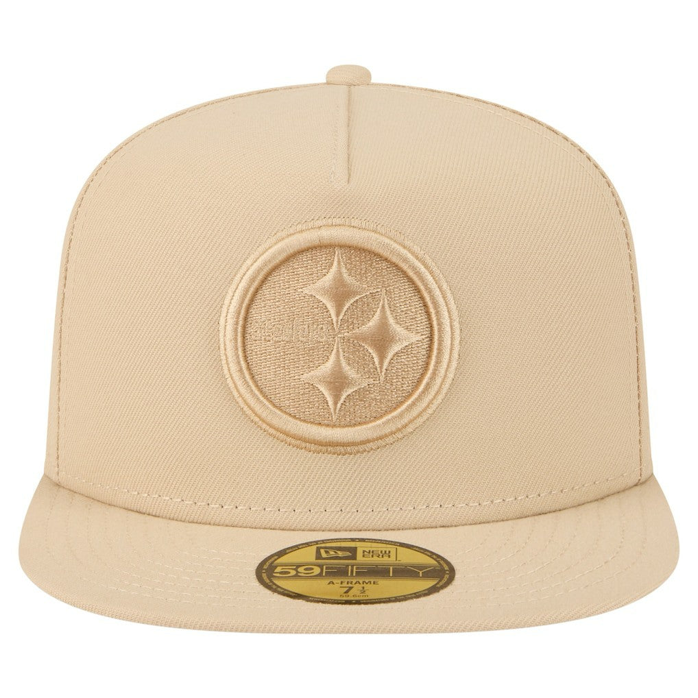 Pittsburgh Steelers New Era Color Pack A-Frame 59FIFTY Fitted Hat Beige