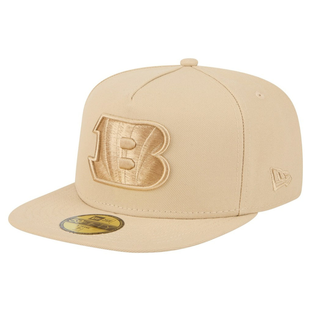 Cincinnati Bengals New Era Color Pack A-Frame 59FIFTY Fitted Hat Light Beige
