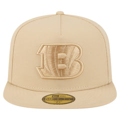Cincinnati Bengals New Era Color Pack A-Frame 59FIFTY Fitted Hat Light Beige
