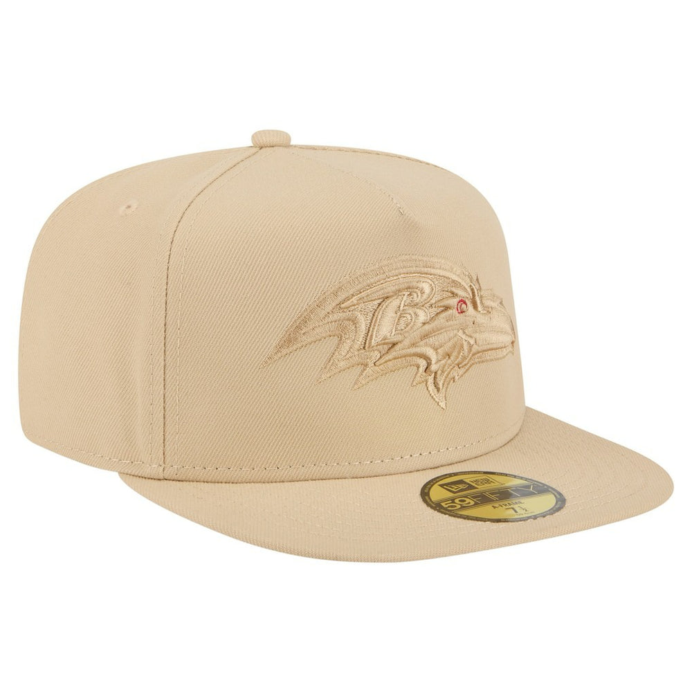 Baltimore Ravens New Era Color Pack A-Frame 59FIFTY Fitted Hat Beige