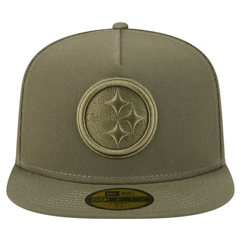 Pittsburgh Steelers New Era Color Pack A-Frame 59FIFTY Fitted Hat Olive
