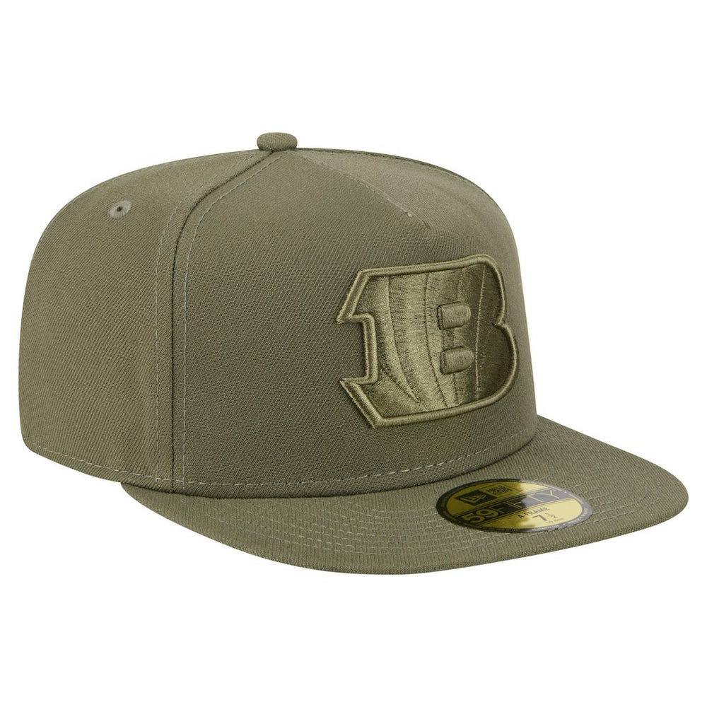 Cincinnati Bengals New Era Color Pack A-Frame 59FIFTY Fitted Hat Olive