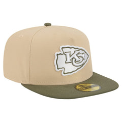 Kansas City Chiefs New Era Color Pack A-Frame 59FIFTY Fitted Hat Light Beige/Olive