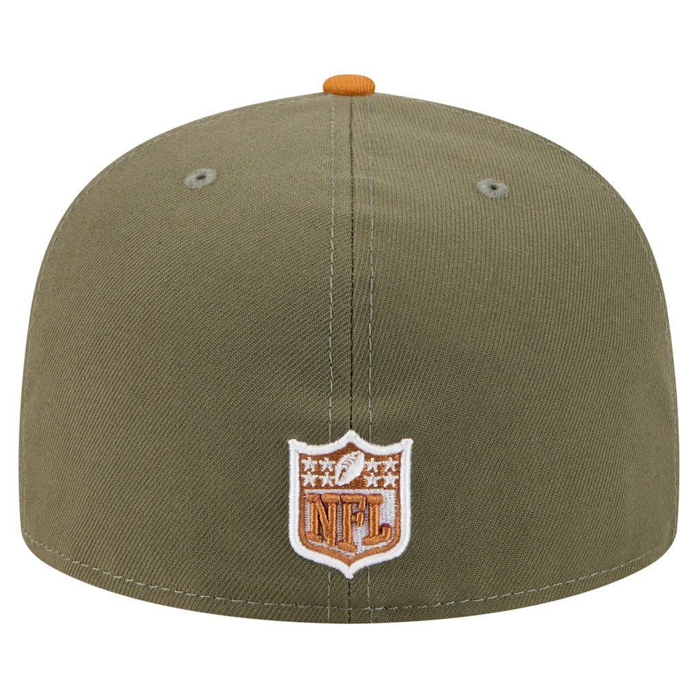 Miami Dolphins New Era Color Pack A-Frame 59FIFTY Fitted Hat Olive/Brown