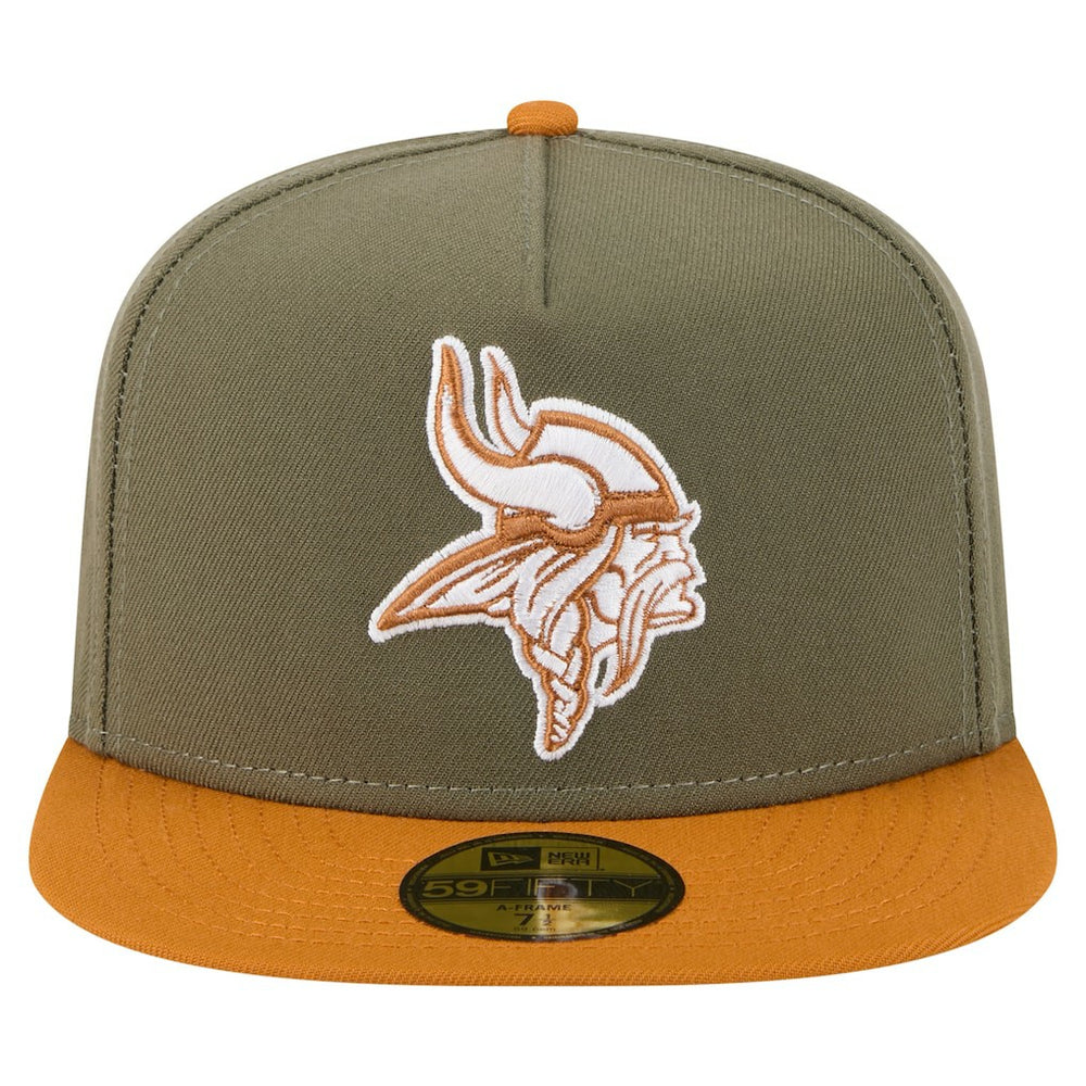 Minnesota Vikings New Era Color Pack A-Frame 59FIFTY Fitted Hat Olive/Brown