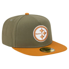 Pittsburgh Steelers New Era Color Pack A-Frame 59FIFTY Fitted Hat Olive/Brown