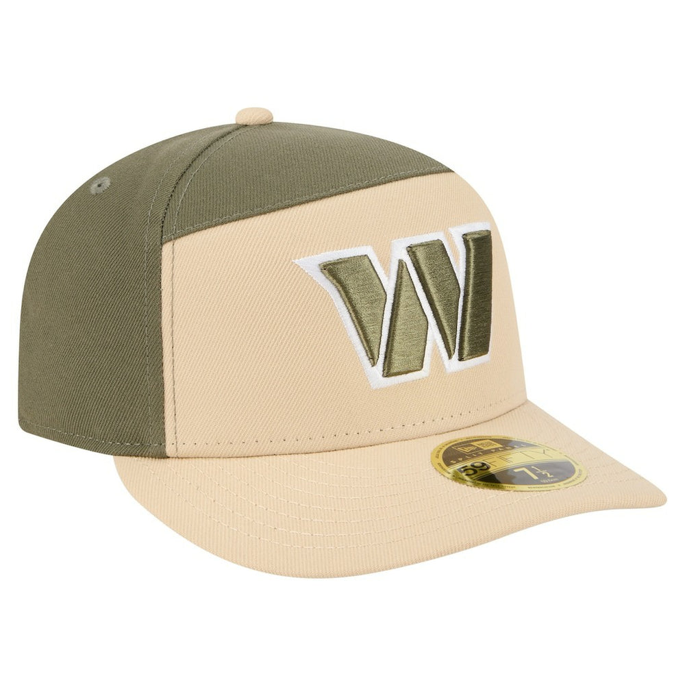 Washington Commanders New Era Two-Tone Color Pack Split Panel 59FIFTY Fitted Hat Light Beige/Olive