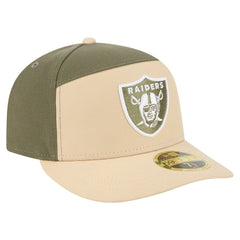 Las Vegas Raiders New Era Two-Tone Color Pack Split Panel 59FIFTY Fitted Hat Light Beige/Olive
