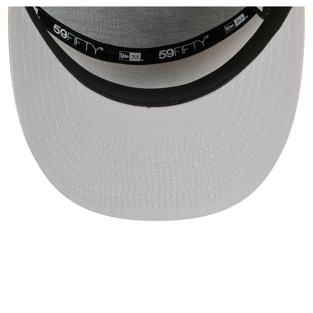 Las Vegas Raiders New Era Two-Tone Color Pack Split Panel 59FIFTY Fitted Hat Light Beige/Olive