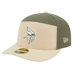 Minnesota Vikings New Era Two-Tone Color Pack Split Panel 59FIFTY Fitted Hat Light Beige/Olive