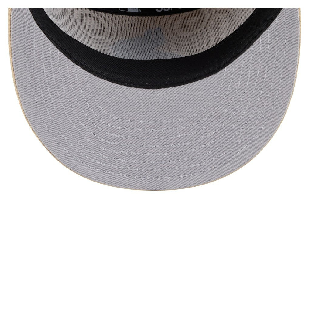 Minnesota Vikings New Era Two-Tone Color Pack Split Panel 59FIFTY Fitted Hat Light Beige/Olive