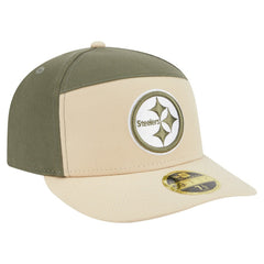 Pittsburgh Steelers New Era Two-Tone Color Pack Split Panel 59FIFTY Fitted Hat Light Beige/Olive