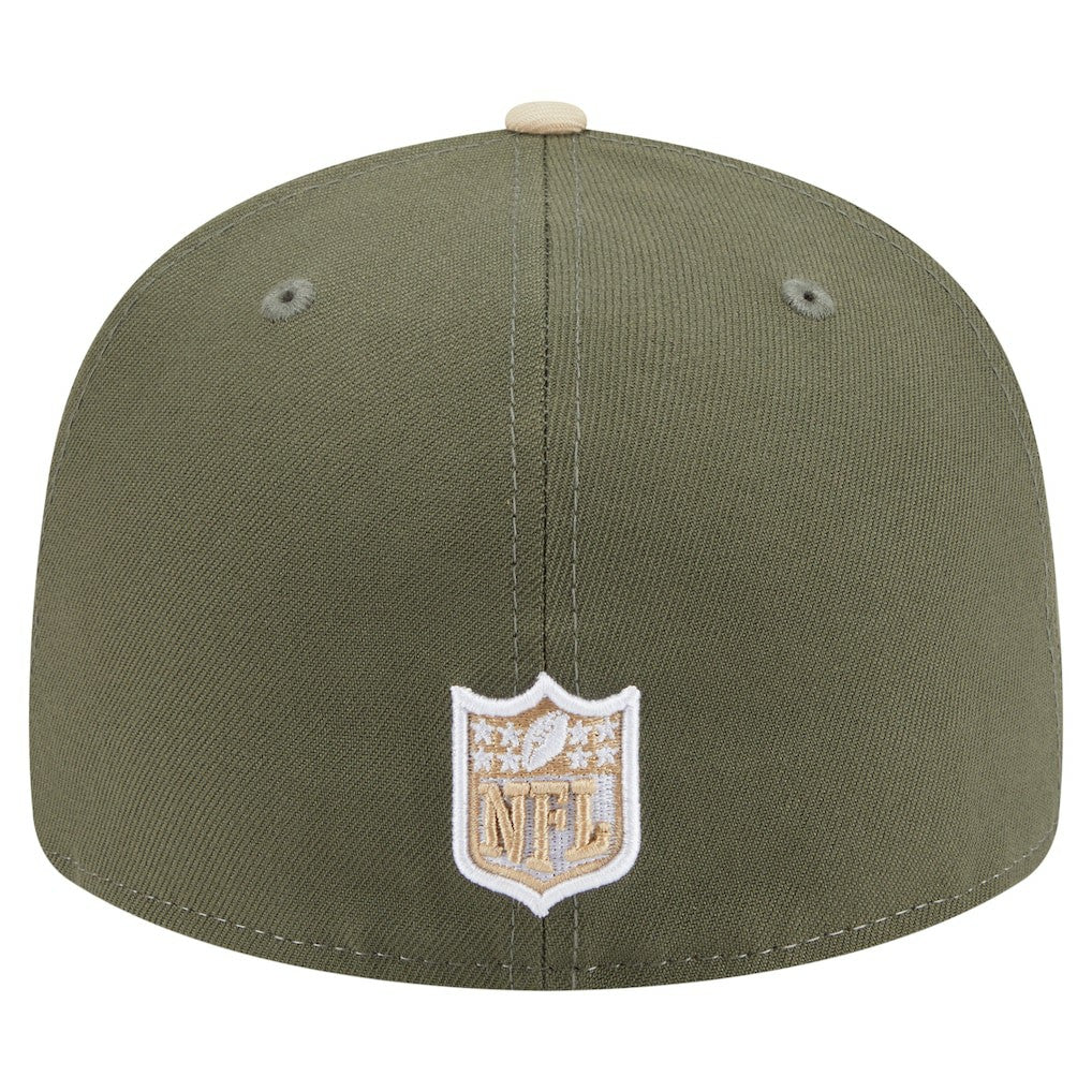 Pittsburgh Steelers New Era Two-Tone Color Pack Split Panel 59FIFTY Fitted Hat Light Beige/Olive