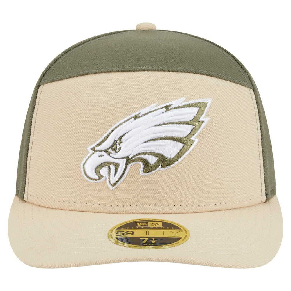 Philadelphia Eagles New Era Two-Tone Color Pack Split Panel 59FIFTY Fitted Hat Light Beige/Olive