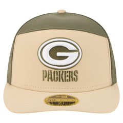 Green Bay Packers New Era Two-Tone Color Pack Split Panel 59FIFTY Fitted Hat Light Beige/Olive