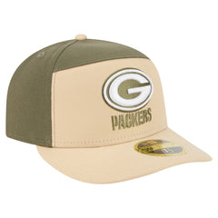 Green Bay Packers New Era Two-Tone Color Pack Split Panel 59FIFTY Fitted Hat Light Beige/Olive