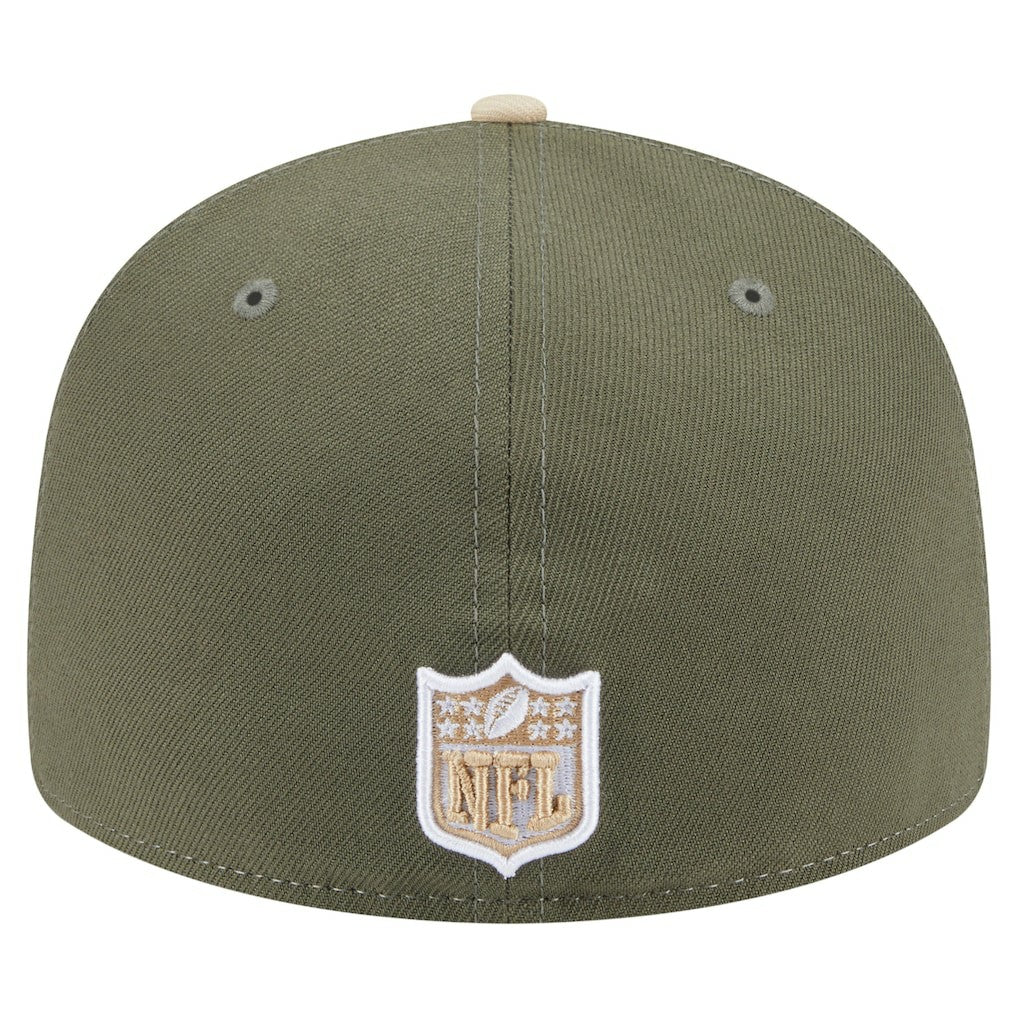 Detroit Lions New Era Two-Tone Color Pack Split Panel 59FIFTY Fitted Hat Light Beige/Olive