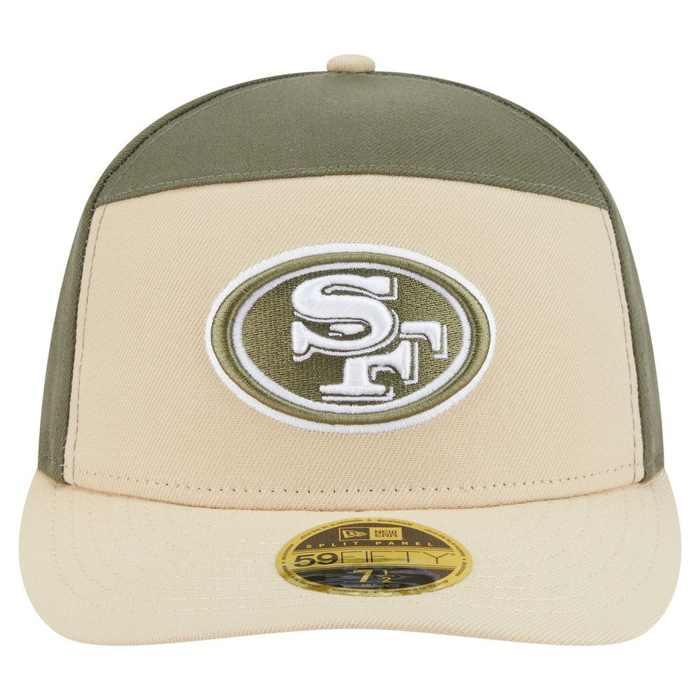 San Francisco 49ers New Era Two-Tone Color Pack Split Panel 59FIFTY Fitted Hat Light Beige/Olive