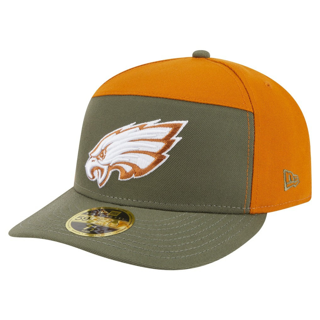Philadelphia Eagles New Era Two-Tone Color Pack Split Panel 59FIFTY Fitted Hat Olive/Brown
