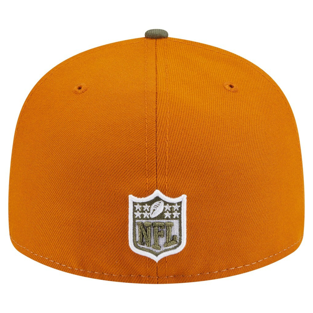 Philadelphia Eagles New Era Two-Tone Color Pack Split Panel 59FIFTY Fitted Hat Olive/Brown