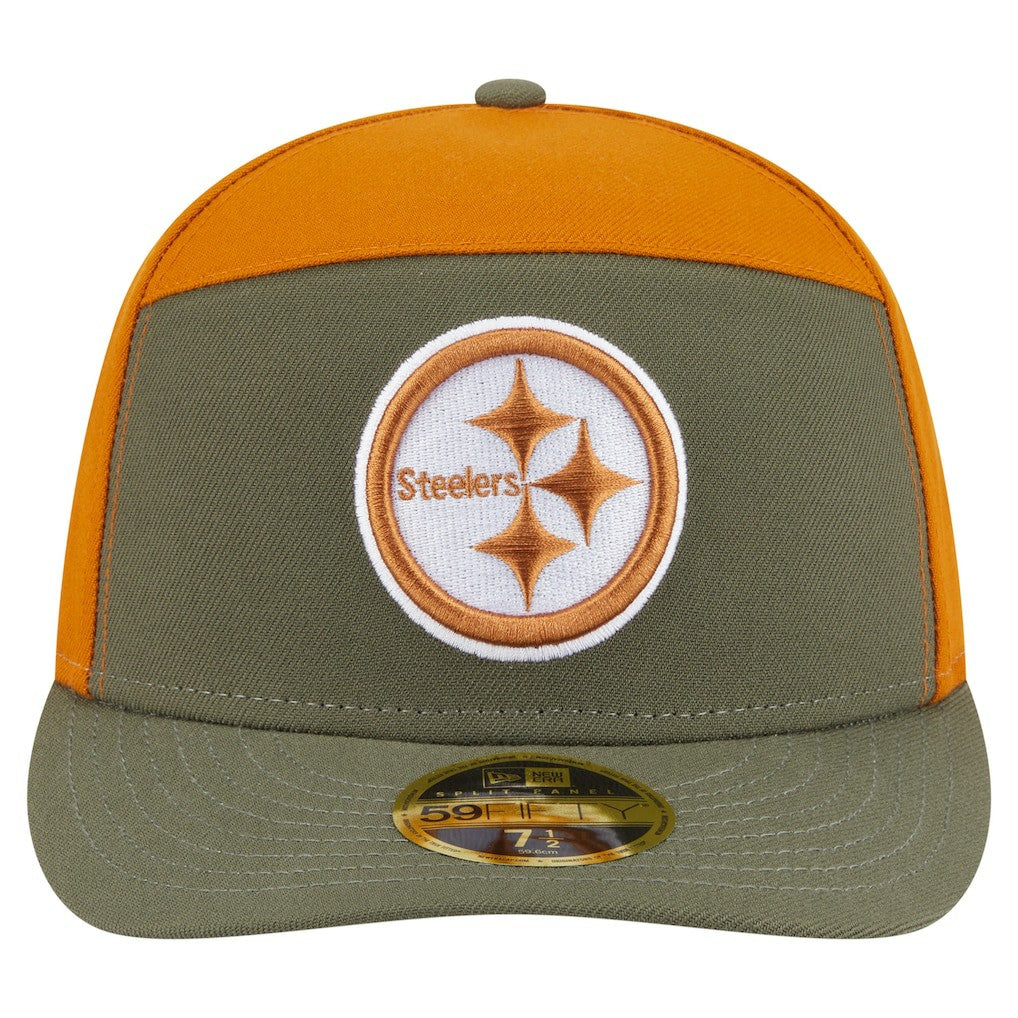 Pittsburgh Steelers New Era Two-Tone Color Pack Split Panel 59FIFTY Fitted Hat Olive/Brown