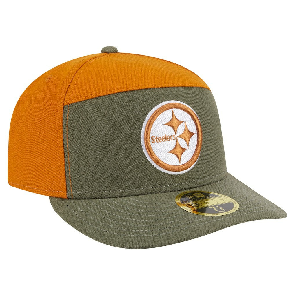Pittsburgh Steelers New Era Two-Tone Color Pack Split Panel 59FIFTY Fitted Hat Olive/Brown