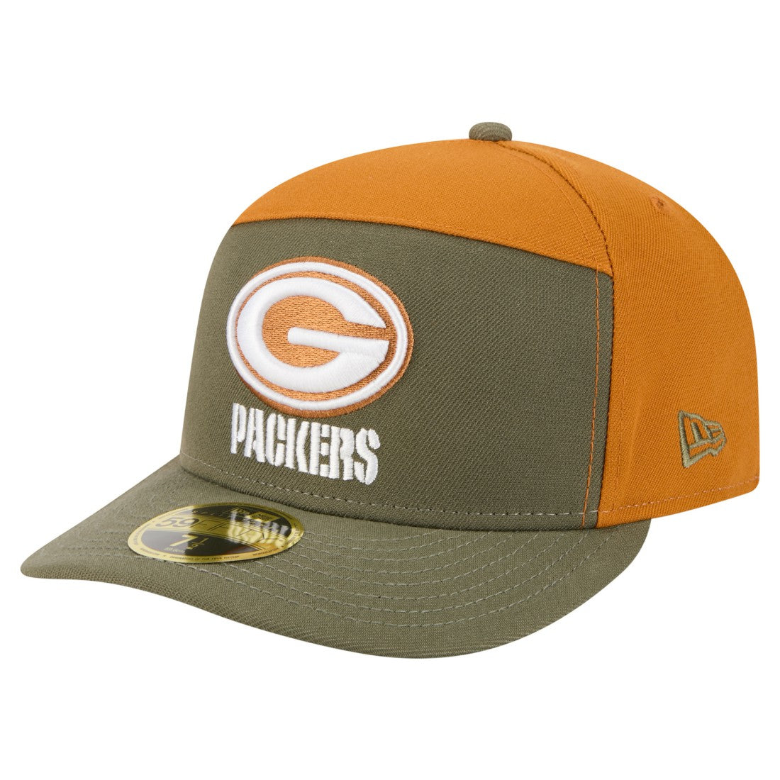 Green Bay Packers New Era Two-Tone Color Pack Split Panel 59FIFTY Fitted Hat Olive/Brown