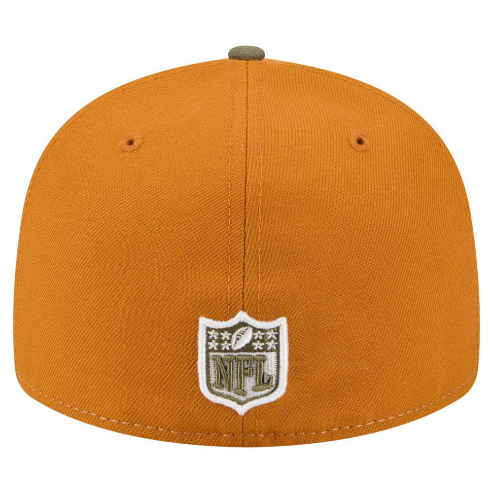 Green Bay Packers New Era Two-Tone Color Pack Split Panel 59FIFTY Fitted Hat Olive/Brown
