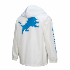 Mitchell & Ness Detroit Lions Vintage Logo Coaches Full-Snap Hoodie Jacket White