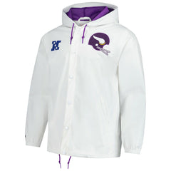 Mitchell & Ness Minnesota Vikings Vintage Logo Coaches Full-Snap Hoodie Jacket White