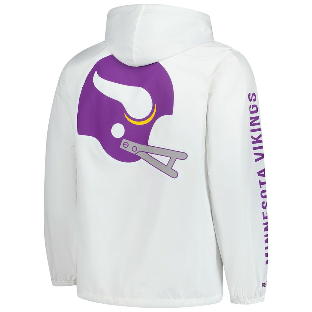 Mitchell & Ness Minnesota Vikings Vintage Logo Coaches Full-Snap Hoodie Jacket White