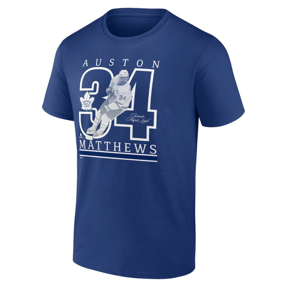 Auston Matthews Toronto Maple Leafs Fanatics Authentic Stack Name & Number T-Shirt - Blue - NHL 202728946