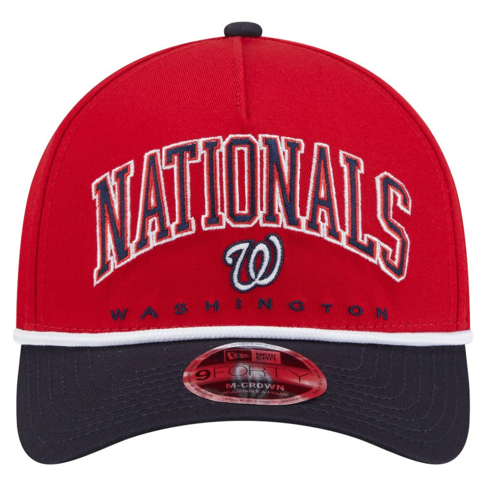 Washington Nationals New Era Arch 9FORTY A-Frame M-Crown Adjustable Hat - Red/Navy - New Era on Sale